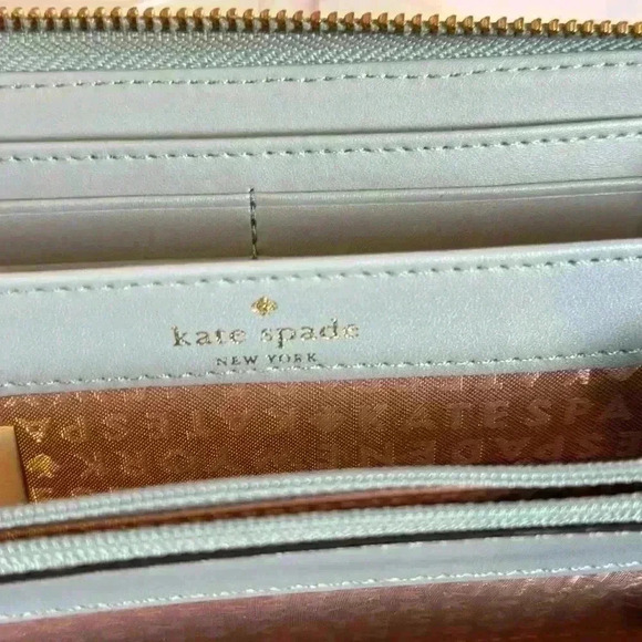 Kate Spade Zip-around Continental Wallet Color Morning Sky - Picture 5 of 9